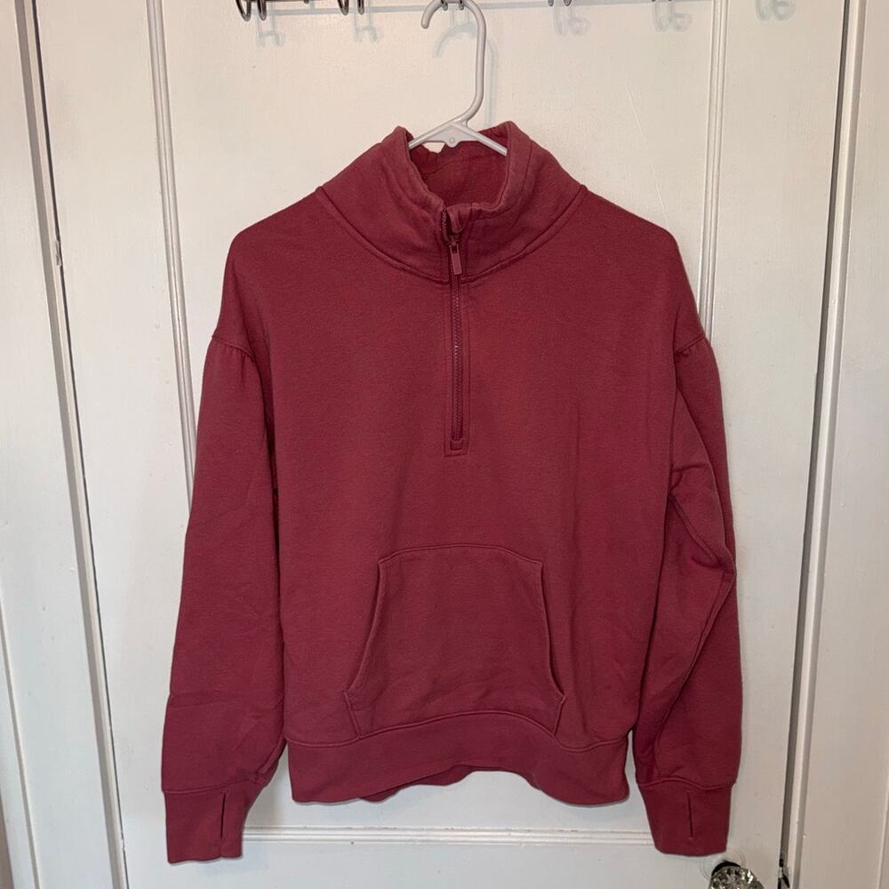 All In Motion Quarter Zip Pullover Sweatshirt Pink Women's size M